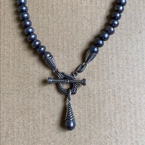 Tahitian Black Pearl Necklace Sterling Toggle